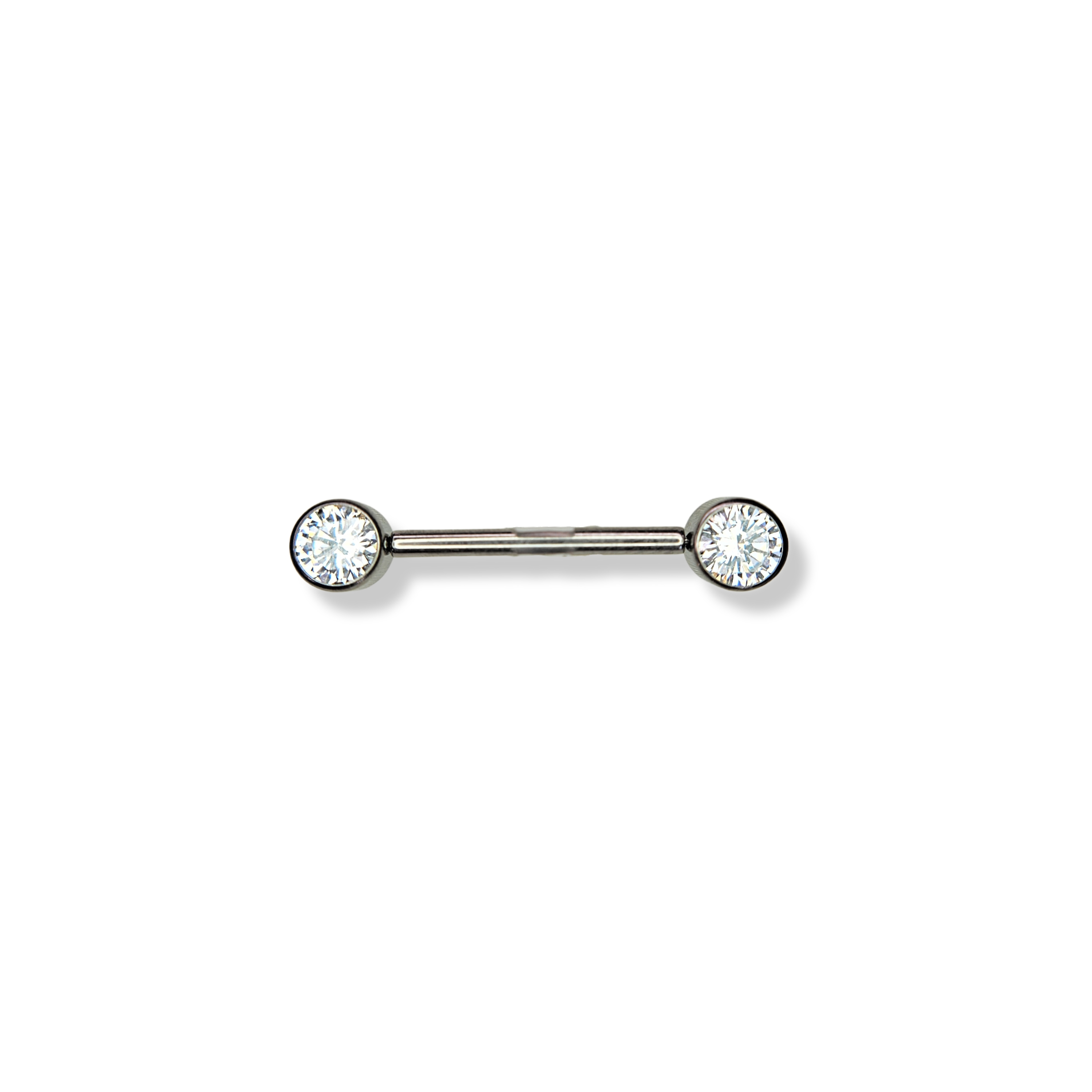 Barbell Reto 2 Zircônias Cúbicas Flat Push Pin
