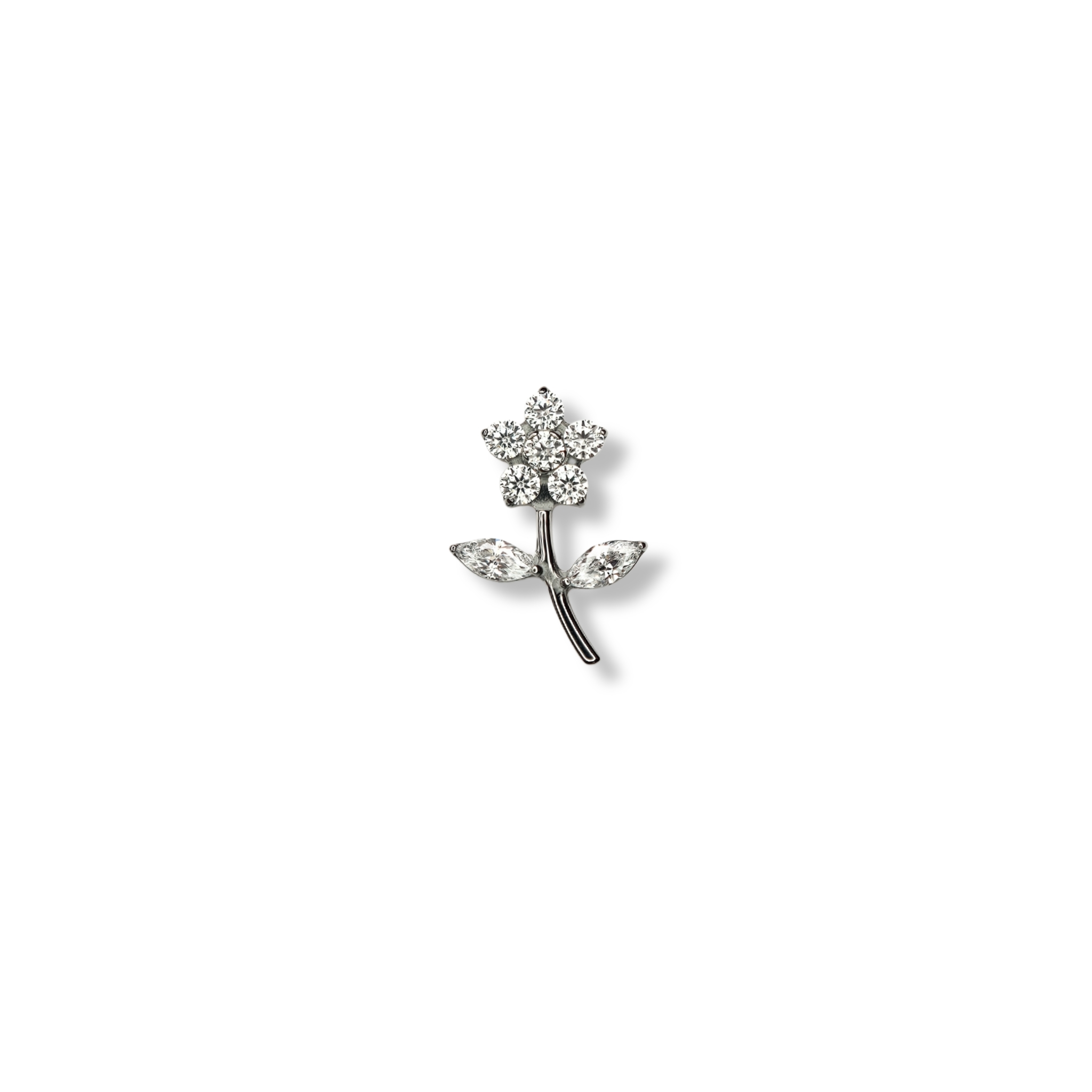 Flor com Caula e Zircônias Cúbicas Navetes e Circulares 