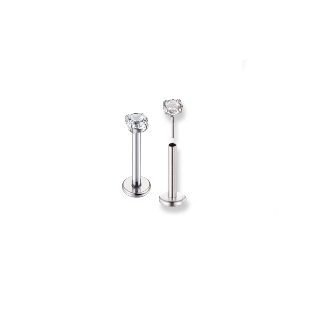 Labret Push Pin 1 Zircônia Cúbica
